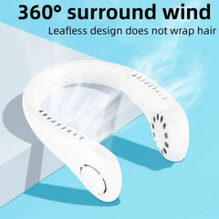 New Mini Hanging Neck Fan High Wind 3 Speed Adjustable Usb Charging Portable Quiet Super Long Life Outdoor Sports Office Camping (random Color)